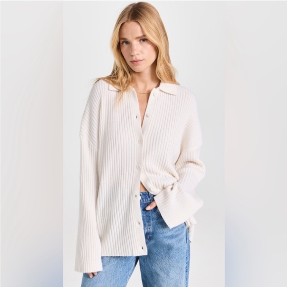 Reformation Fantino Cashmere Collared Cardigan S - Picture 10 of 12